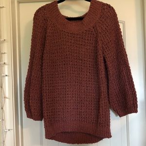 Express Rusty Orange Chunky Knit Sweater